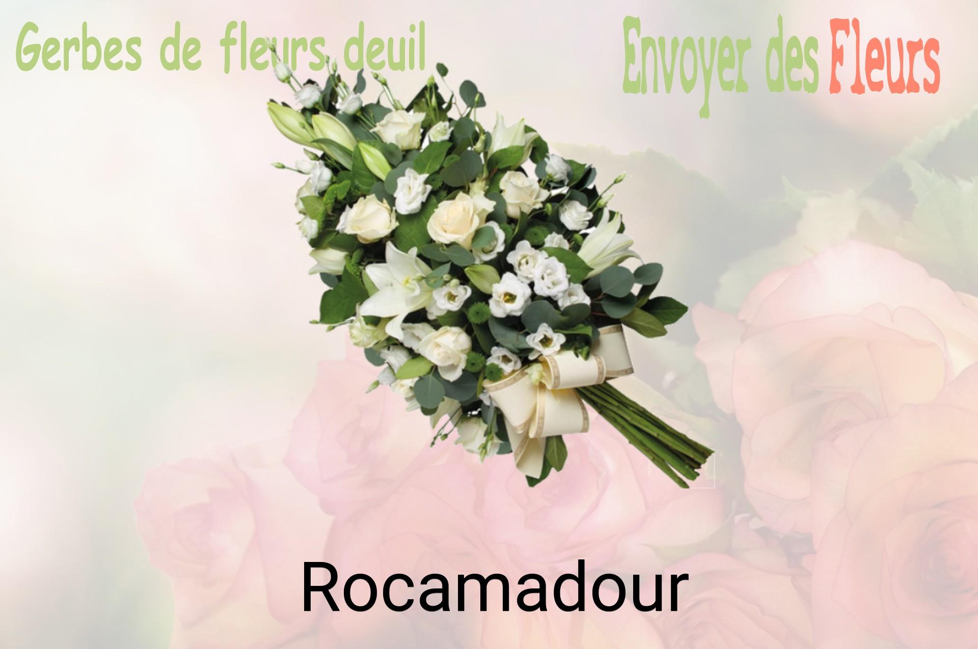 Gerbe de fleurs de deuil livrée à Rocamadour